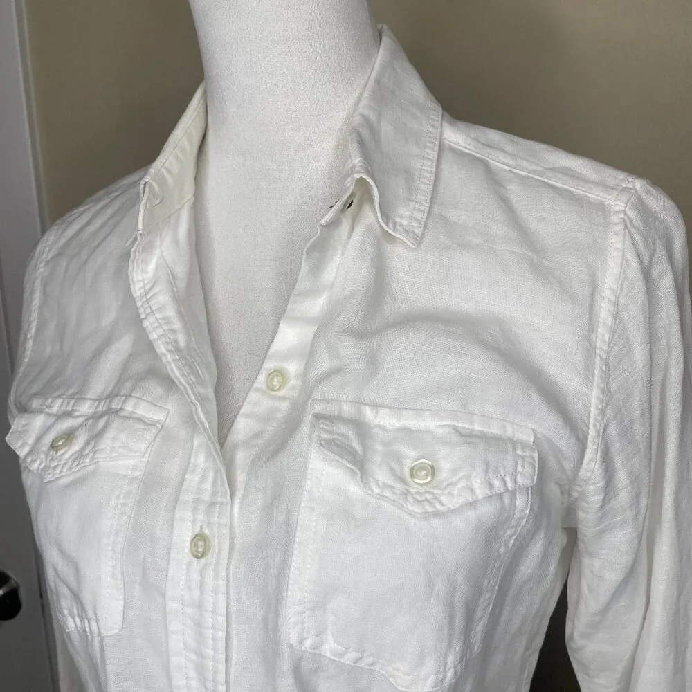 Banana Republic Soft Wash Shirt Linen Cotton Button Down Shirt Sz Small Career - Picture 3 of 9
